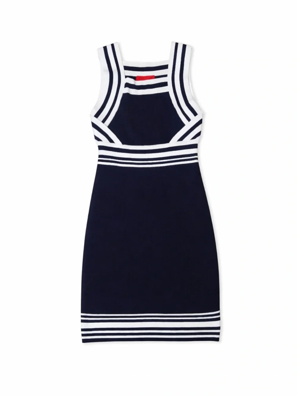 WOW Couture Navy and White Striped Knit Dress in Size Small - Picture 3 of 5